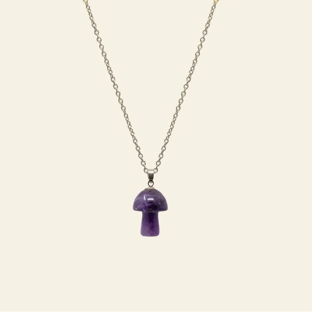 amethyst mushroom pendant